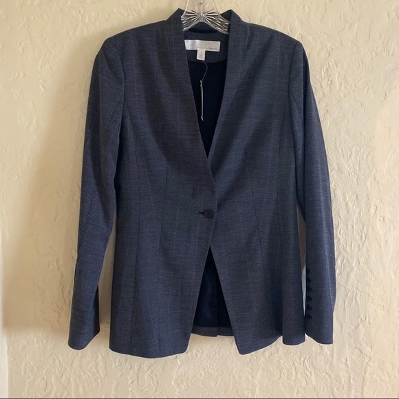Emerson Rose One-Button Suit Jacket Size 4 Blue Tailored Blazer Workwear - Picture 3 of 8